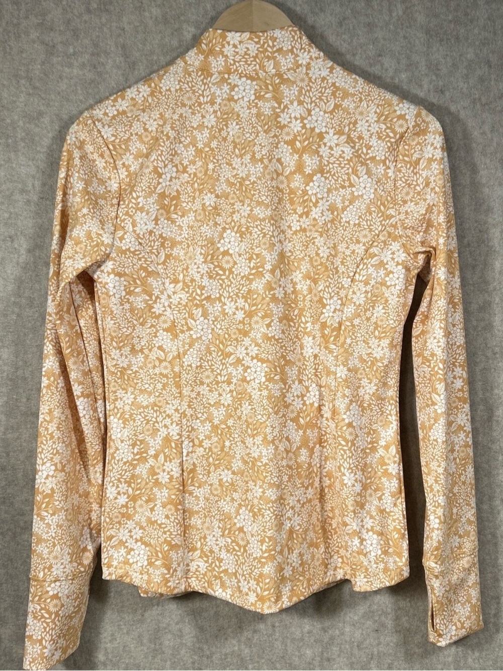 Laura Ashley Golf Tennis 1/4 Zip Yellow Floral Stretch Jacket Small - Picture 2 of 14